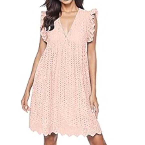 Impressions Sway Into Style Eyelet Romper Dress NWT Size L - Picture 1 of 11